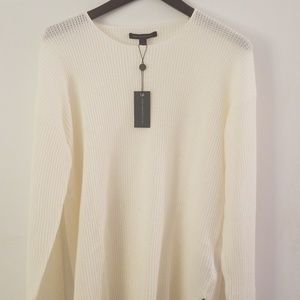 John Varvatos Thermal Crewneck Sweater Ivory L